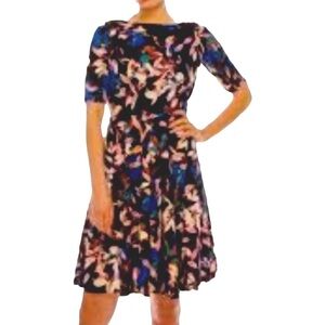 London Times Surplice Wrap Front Floral Print